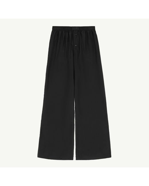 MM6 by Maison Margiela Black High Waist Silk Trousers