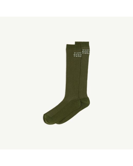 MM6 by Maison Margiela Green Rib Knee-High Socks