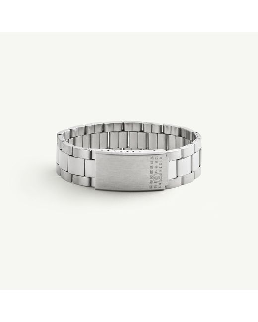 MM6 by Maison Margiela White Numeric Plaque Bracelet for men