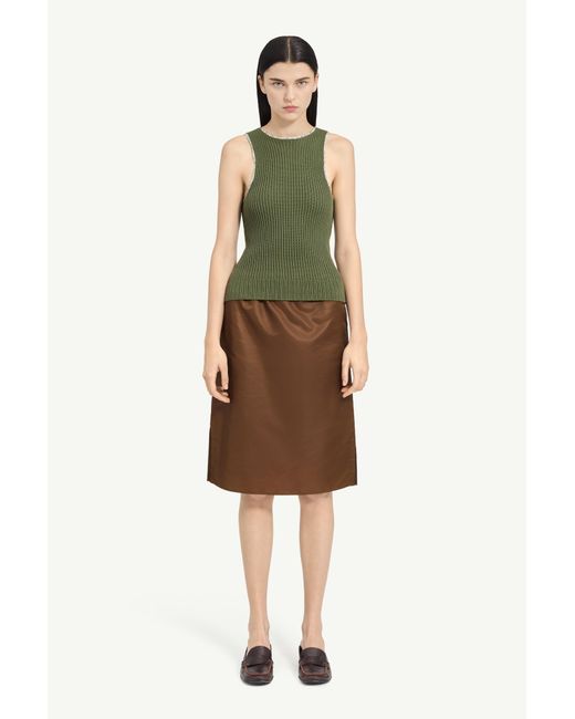 MM6 by Maison Margiela Green Ribbed Knit Sleeveless Top