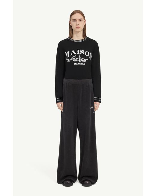 MM6 by Maison Margiela Black Brushed Fleece Cotton Sweatpant for men