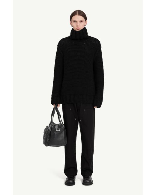MM6 by Maison Margiela Black Chunky Wool Turtleneck Jumper for men