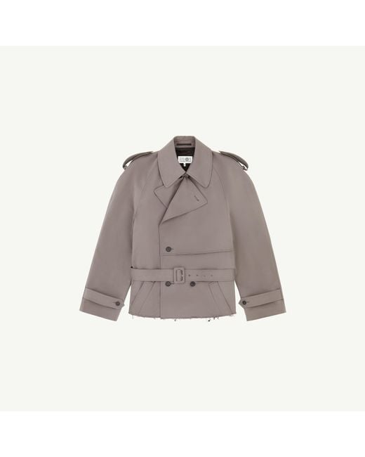 MM6 by Maison Margiela Brown Cropped Trench Coat