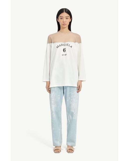 MM6 by Maison Margiela White Mannequin Print Jersey Top