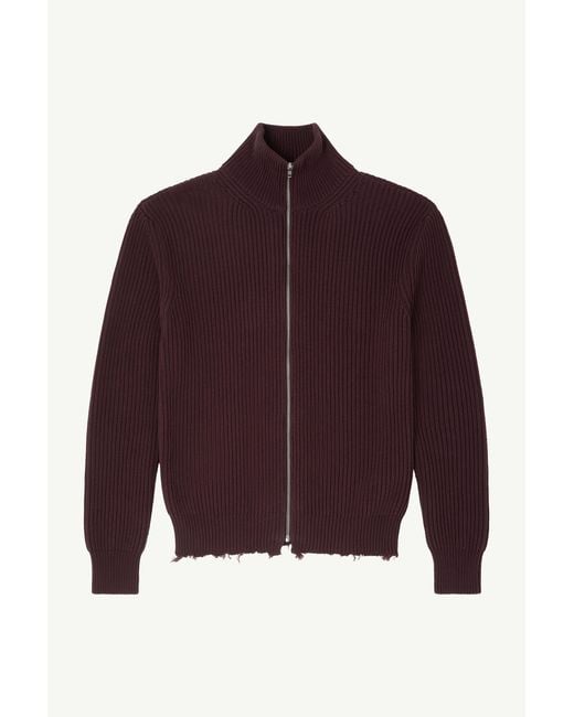 MM6 by Maison Margiela Red Ribbed Cotton Jacket for men