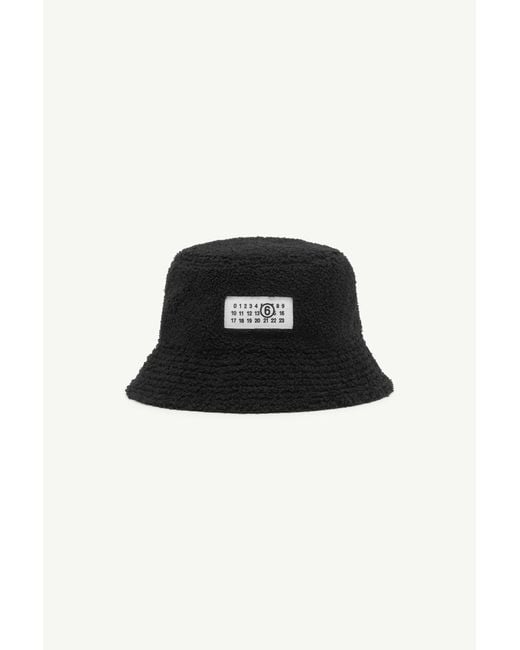 MM6 by Maison Margiela Black Reversible Teddy Nylon Bucket Hat