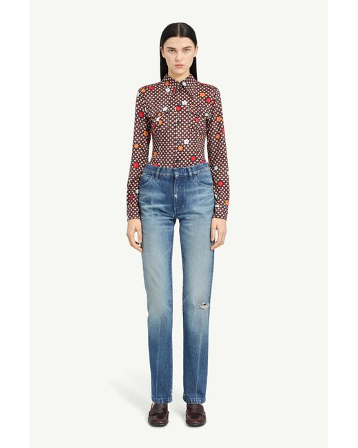 MM6 by Maison Margiela Blue Straight-Leg Jeans