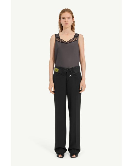 MM6 by Maison Margiela Black Reverse Waistband Trousers