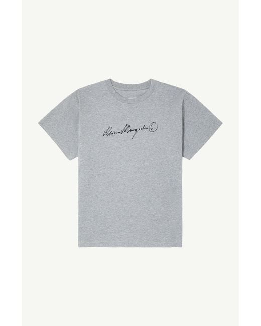 MM6 by Maison Margiela Gray Cotton Jersey T-Shirt for men