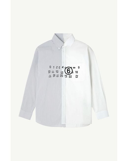 MM6 by Maison Margiela White Cotton Poplin Shirt for men