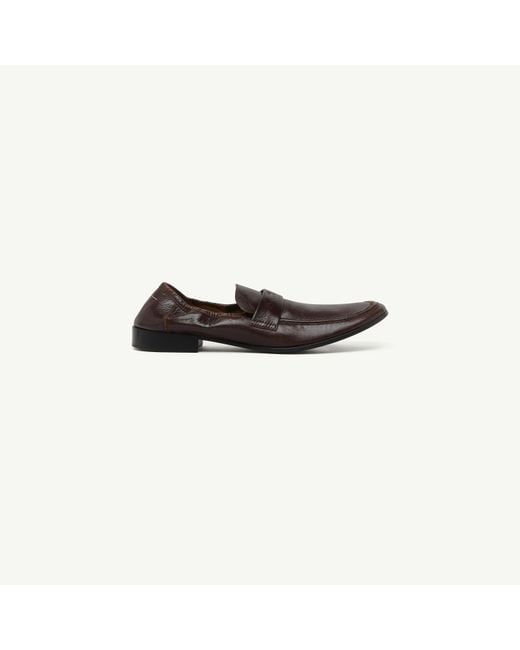 MM6 by Maison Margiela Black Swing-Toe Leather Loafers for men