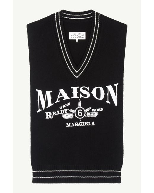 MM6 by Maison Margiela Black Wool Sweater Vest