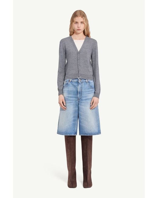MM6 by Maison Margiela Blue Cotton Cardigan