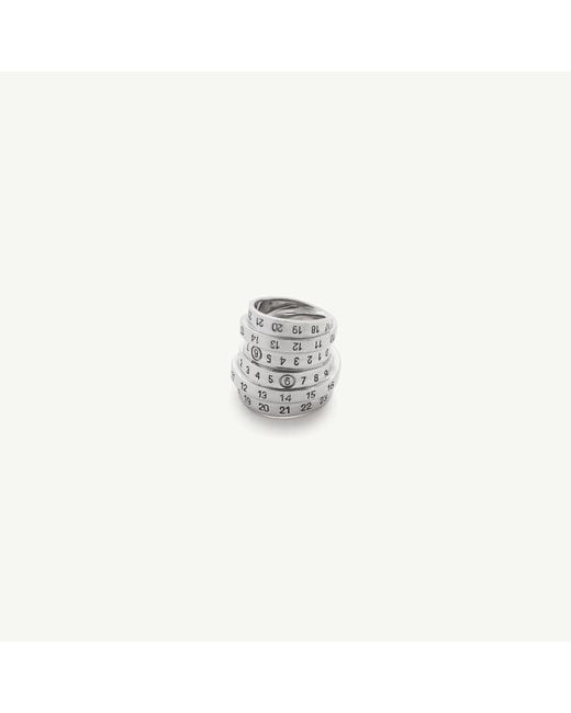 MM6 by Maison Margiela White Minimal Numeric Ring