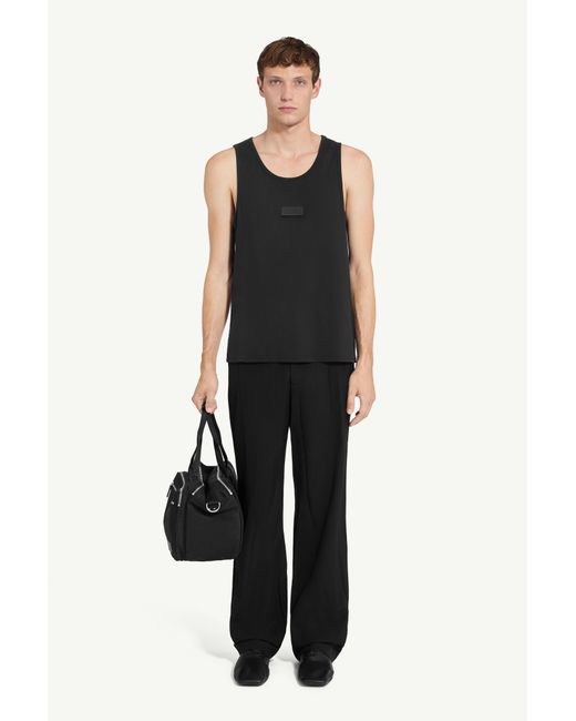 MM6 by Maison Margiela Black Ribbed Jersey Tank Top for men