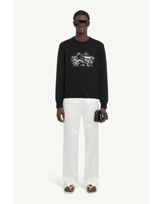 MM6 by Maison Margiela Black Rabbit Print Jumper for men