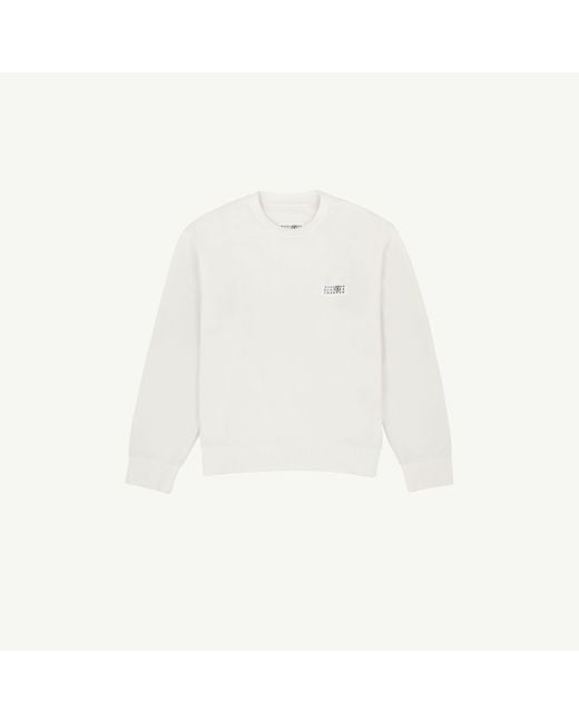MM6 by Maison Margiela White Numeric Logo Jumper for men