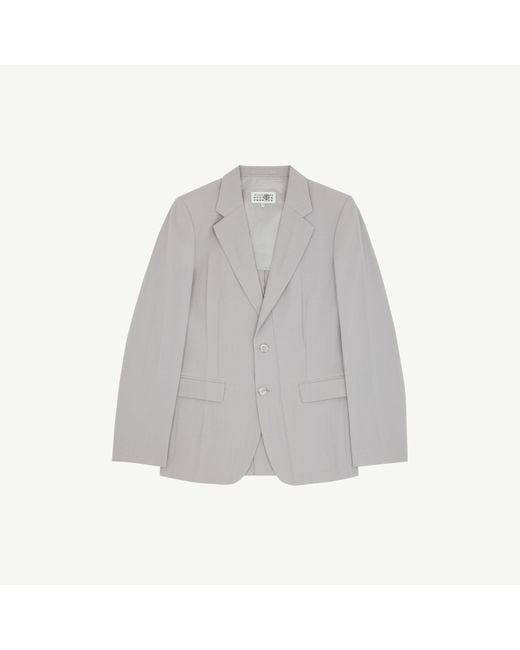 MM6 by Maison Margiela Gray Tailored Wool Jacket for men