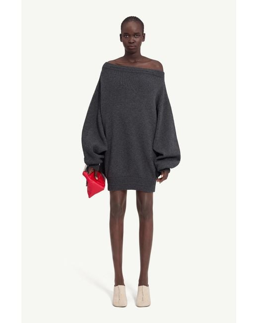 MM6 by Maison Margiela Blue Merino Wool Knitted Dress