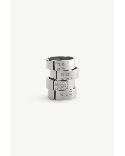 MM6 by Maison Margiela White Stacked Numeric Ring