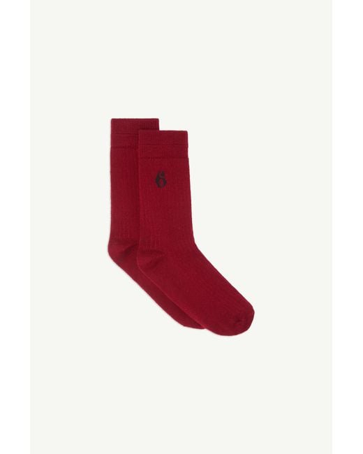 MM6 by Maison Margiela Red Wool Blend Socks