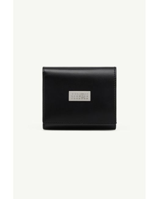 MM6 by Maison Margiela Black Leather Tri-Fold Wallet