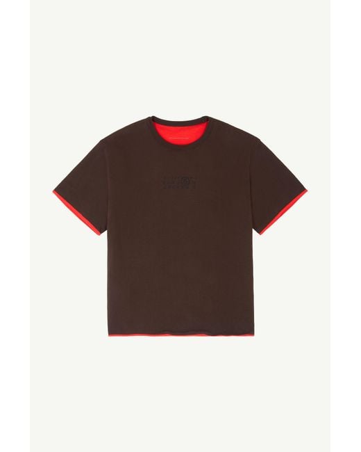 MM6 by Maison Margiela Red Reversible Cotton T-Shirt for men