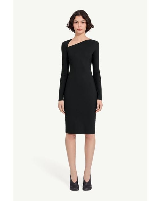 MM6 by Maison Margiela Black Jersey Midi Dress