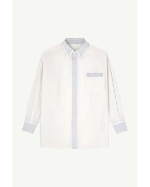 MM6 by Maison Margiela White Cotton Poplin Shirt for men