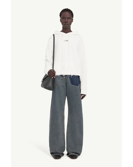 MM6 by Maison Margiela White Hooded Sweatshirt