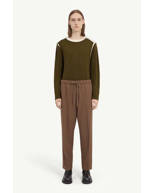 MM6 by Maison Margiela Brown Wool Blend Trousers for men