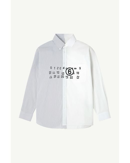 MM6 by Maison Margiela White Cotton Poplin Shirt for men