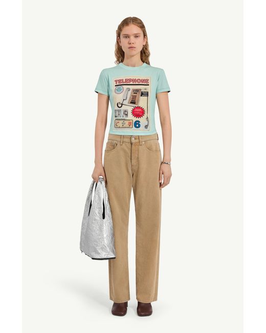 MM6 by Maison Margiela Natural Wide-Leg Jeans