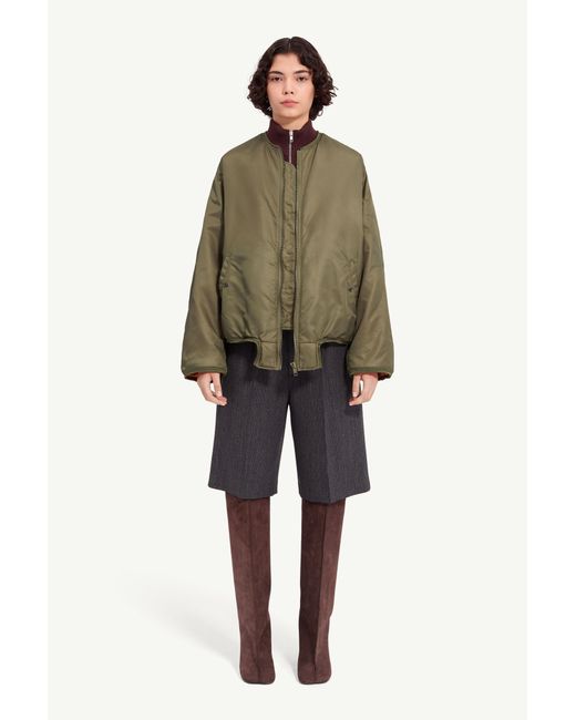 MM6 by Maison Margiela Green Nylon Jacket With Contrast Lining