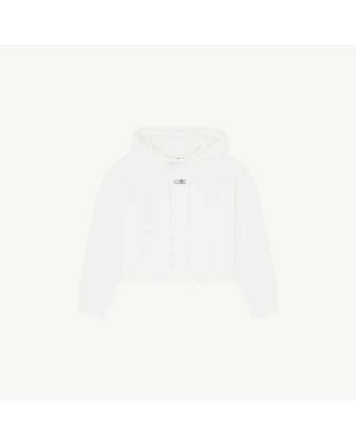 MM6 by Maison Margiela White Hooded Sweatshirt