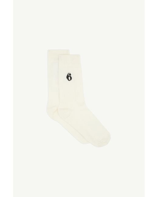MM6 by Maison Margiela White Wool Blend Socks