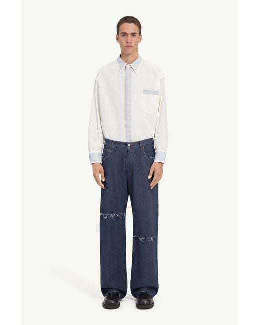 MM6 by Maison Margiela Blue Wide-Leg Jeans for men