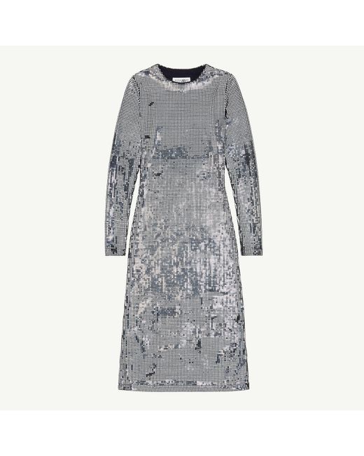 MM6 by Maison Margiela Gray Metallic Midi Dress