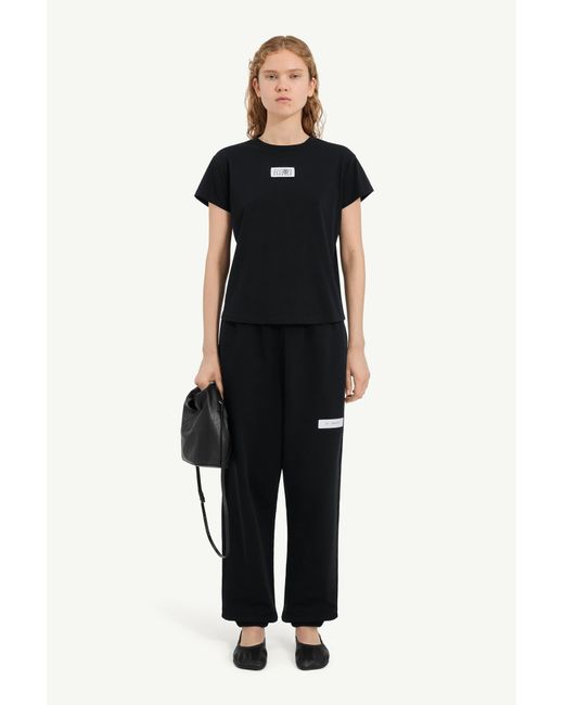 MM6 by Maison Margiela Black Numeric Cotton T-Shirt