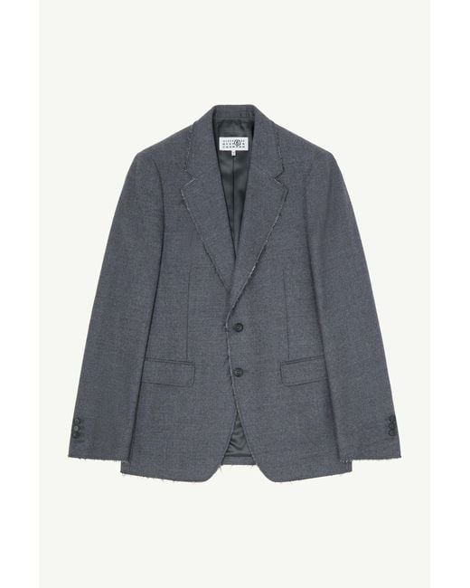 MM6 by Maison Margiela Blue Tailored Wool Suit Jacket for men
