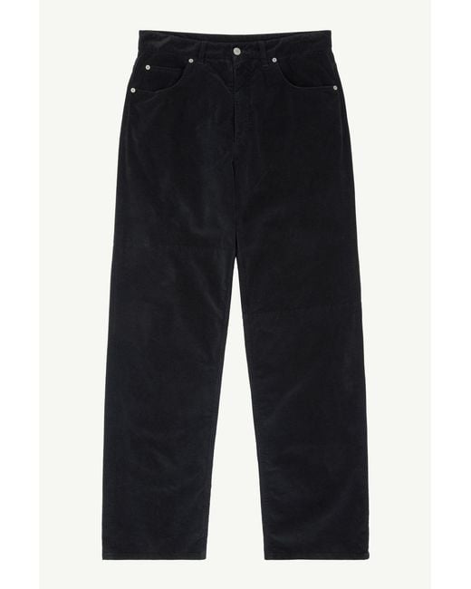 MM6 by Maison Margiela Blue Overdyed Moleskin Trousers for men