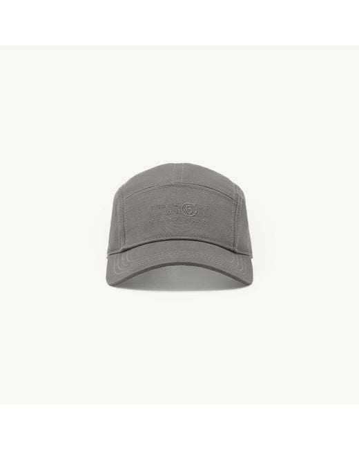 MM6 by Maison Margiela Gray Cotton Canvas Cap for men