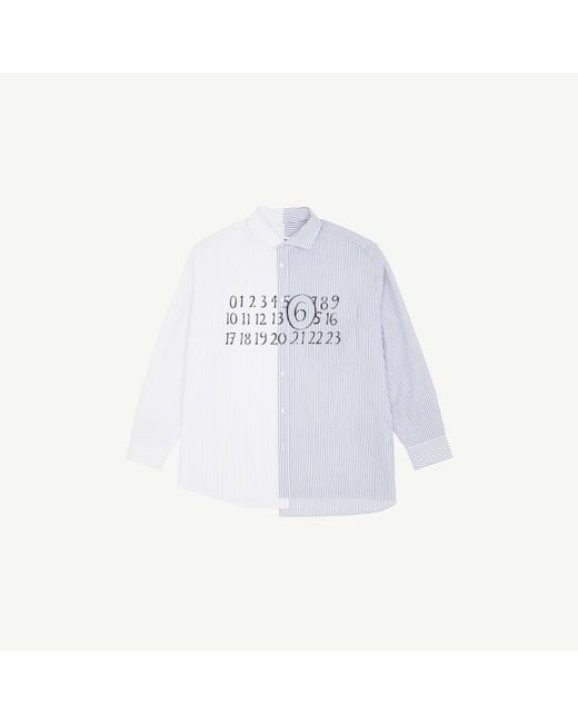 MM6 by Maison Margiela White Numeric Asymmetric Shirt for men