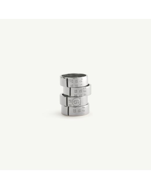 MM6 by Maison Margiela White Stacked Numeric Ring