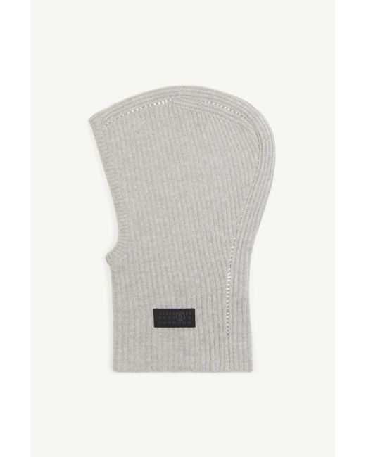 MM6 by Maison Margiela Gray Ribbed Wool Balaclava