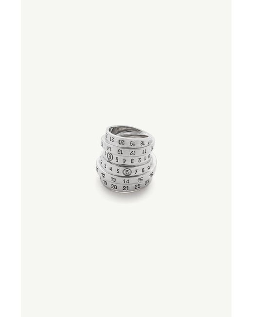 MM6 by Maison Margiela White Minimal Numeric Ring
