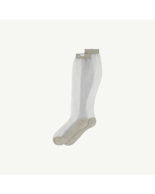 MM6 by Maison Margiela White Sheer Knee-High Socks