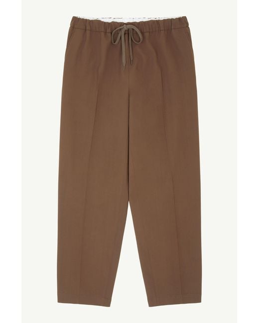 MM6 by Maison Margiela Brown Wool Blend Trousers for men