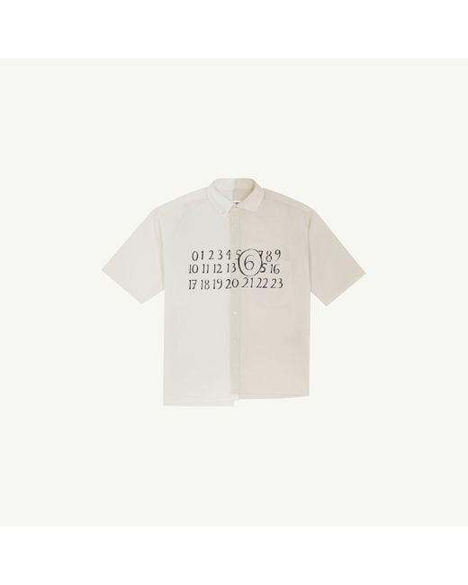 MM6 by Maison Margiela Asymmetrisches Hemd Aus Popeline, Mann, Größe in White für Herren