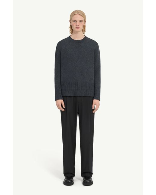 MM6 by Maison Margiela Blue Wool Crew Neck Jumper for men